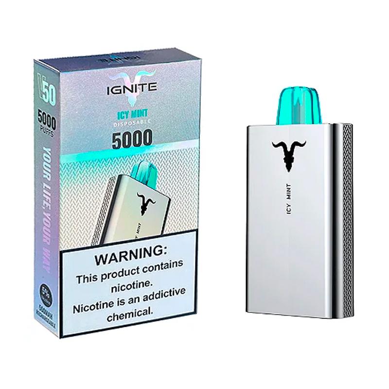 Pod Descartável V50 Icy Mint 5000Puffs   IGNITE   Cigarro Eletrônico